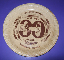 Ehrenteller Teller DDR 30 Jahre LPG Erich Weinert Schrebitz-Kiebitz 1953 - 1983