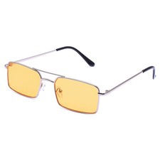 Retro-Sonnenbrille mit schmalem rechteckigem Rahmen Orange Gläser