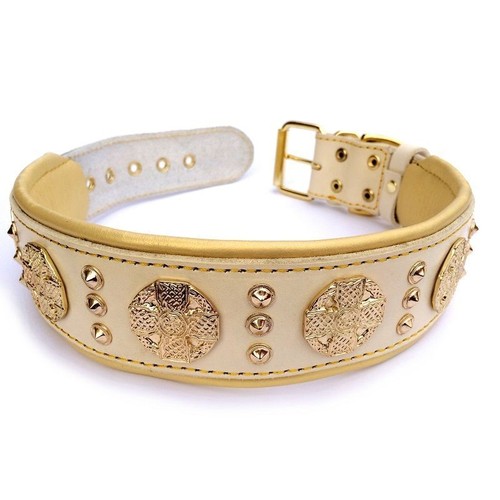 Echtleder hundehalsband - echtleder,