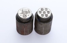 Historischer Prägestempel Wappen Ritter von Halle 6 Ortsteile Münze Unikat Medai