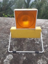 Alt 70er J.  Warnlampe Sicherheit Panne Eisenmann Orange Gelb Oldtimer Deko Vint