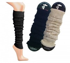 Stulpen-Legwarmers Damen Bein und Arm Stulpen mit Wolle Schwarz Wollweiß 1 Paar