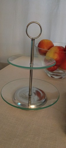 Stufige etagere aus glas - 2-stufige,