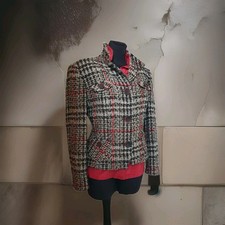 Boucle Tweed Jacke Blazer Gr