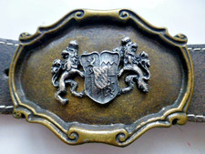 Herren Gürtel Metallschließe Leder Bayerisches Wappen Löwen gebraucht 105