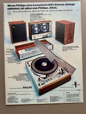 Philips HiFi Stereoanlage Plattenspieler 1970 Vintage Ad Werbung Reklame V7