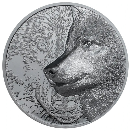 Silbermünze mystic wolf - wolf, wild
