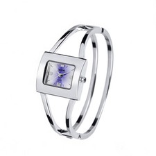 Feminine Tavolino Spangenuhr Damenuhr Stahl Silber Lila Farben Uhr Armbanduhr