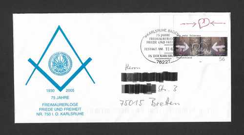 Freimaurer brief karlsruhe - brief,