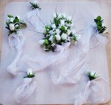 Autoschmuck Rosen in Weiß für Hochzeit Girlande