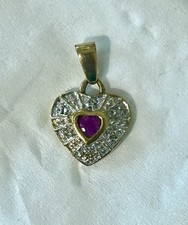 Anhänger Gelbgold Herz Rubin