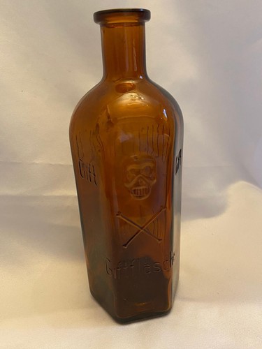 Giftflasche eckig braun - giftflasche,
