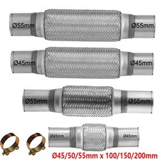 Edelstahl Flexrohr Auspuffrohr Flexstück Set Ø45 / 50 / 55mm x 100/ 150 / 200mm