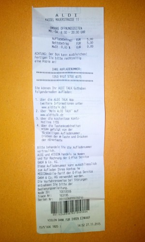 Aldi talk guthaben - talk,