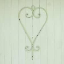 Wandhaken herz weiß shabby - herz,