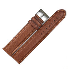 Watch strap genuine leather  20XL mm  brown ( 49 )