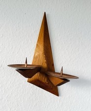 Kerzenhalter Wand Holz Teak