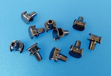 10 Ösen Schuhhaken Messing antik brüniert rostfrei ● 8x8 mm Nieten Hülsen Schuhe