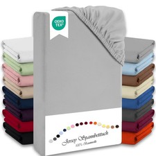 Bettlaken Betttuch Bettuch Spannbettlaken 100% Baumwolle 5 Größen 14 Farben