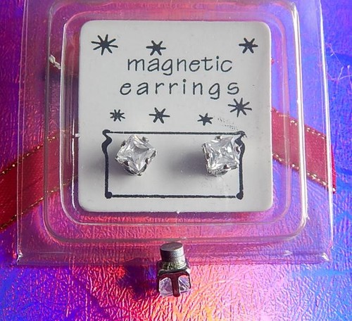 Magnet ohrschmuck zirkonia - magnet,