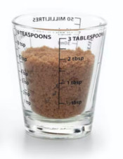 1x Kitchen Craft Mini Messbecher Glas 50 ml Millimeter Esslöffel Teelöffel Shots