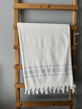 Neu Premium XXL Sauna Hamamtuch Frottee Badetuch Baumwolle Strandtuch Weiß, Grau