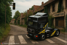 1:18 MCG - MAN F2000, schwarz/Dekor LKW - Ersatzteile - Spare Parts