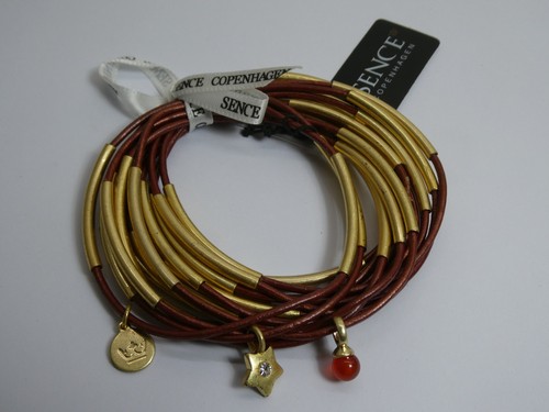 Armband leder metalic wine - armband,