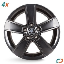 4x Original Skoda Octavia 3 Alufelgen Felgen 5E0601025CF 6x16 Zoll ET48