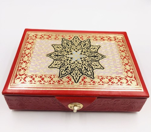Vintage leder schmuckschatulle - leder,
