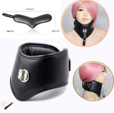 Leder bondage halsband - pu,