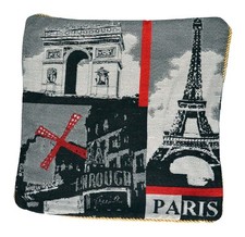 Kissenbezug,40x40cm,Polyester,pflegeleicht,Jacquard,Kissenhülle,Paris,Kordel