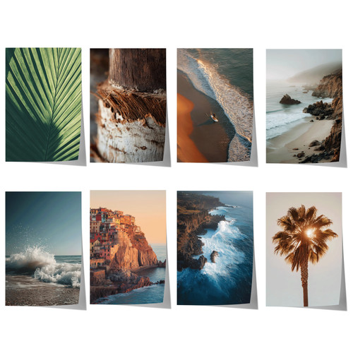 Strand poster palmen - strand, wellen