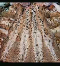 Echtpelz LUCHS Mantel mit Polar Fuchs Verbrämung Und Ärmeln Unikat Luchspelz 