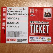 Fußball WM Wohnzimmer Alte Försterei Ticket Souvenir Viertelfinale