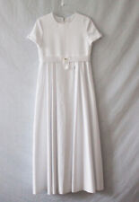 Kommunionkleid weiß lang aus Satin mit Reifrock Gr. 140 NEU