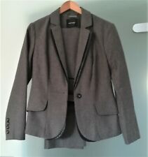 ORSAY * Schickes 2teiliges Kostüm * Wolle und Leder * grau meliert * Gr. 36/38  