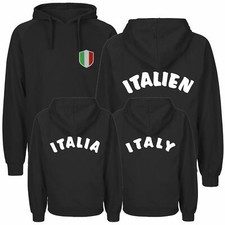 Hoodie ITALIEN Herren mit Wappen bestickt WM Pulli Fahne Flag EM FanShirts4u