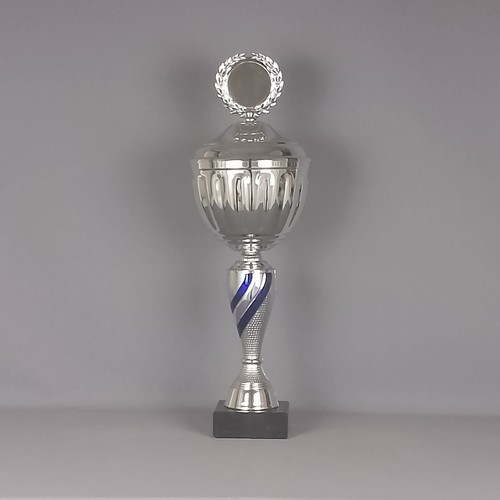 Pokal 44cm silber blau - /, silber-blau