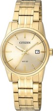 CITIZEN Damenarmbanduhr EU6002-51P Quarz Kristallglas gelbgoldfarben 27mm B-WARE