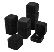 9er Set Ringetui Ringschachtel Schmucketui Ringschatulle Ring Etui Box Schwarz