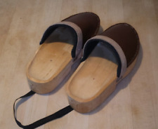 Holzschuhe Holzsohle echtes Leder zum Aufhängen Tragen 39/40 *** handgefertigt