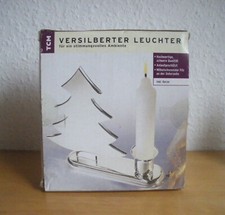 TCM Tchibo Kerzenständer Kerzenhalter Tanne Tannenbaum versilbert Deko