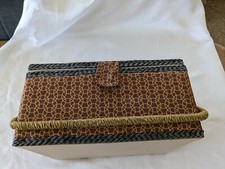 Vintage altes Nähkästen Nähkörbchen mit Hänkel und Stoffbespannung