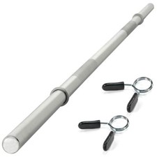 MAXXIVA Hantelstange 180 cm silber Langhantel Federverschluss Gewichtsstange