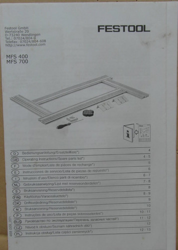 Festool frässchablone mfs 700 - mfs,