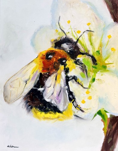 Bienenblüte ölgemälde auf - bienenblüte,