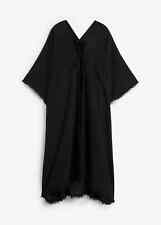 Neu Luftiger Strand Kimono mit Bindeband Gr. 40/42 Schwarz Damen Bade Tunika