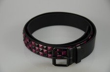 Lila Schwarz Gürtel Nietengürtel Pyramidennieten Damen und Herren Guertel Unisex