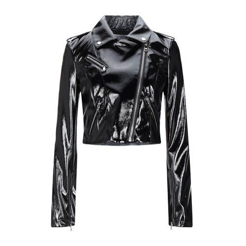 Vinyl crop bikerjacke für - bikerjacke,